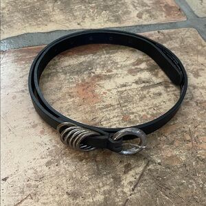 Sam Brown Skinny Black Leather Belt Size 75 (XS/S) Netherlands Designer Brand